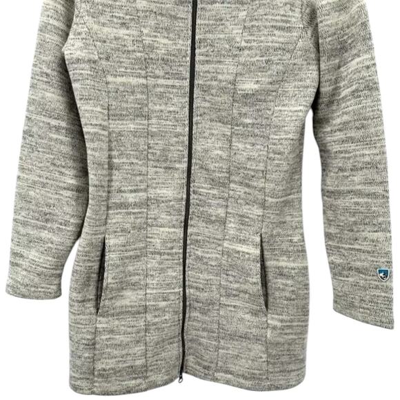Kuhl Jacket Womens Small Heather Gray Cream Alaska Long Sweater Full Zip Sherpa - Picture 5 of 8